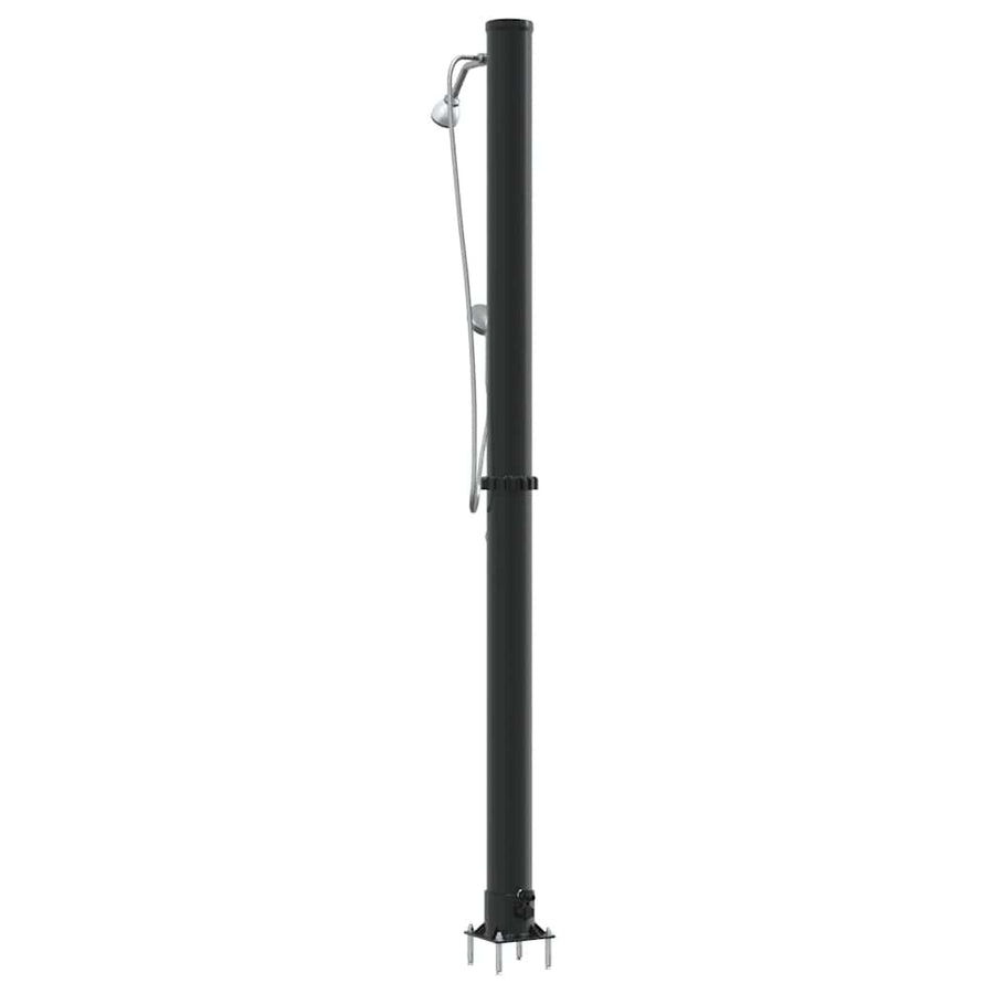 Buitenzonne-douche Zwart 217 cm PVC en Aluminium