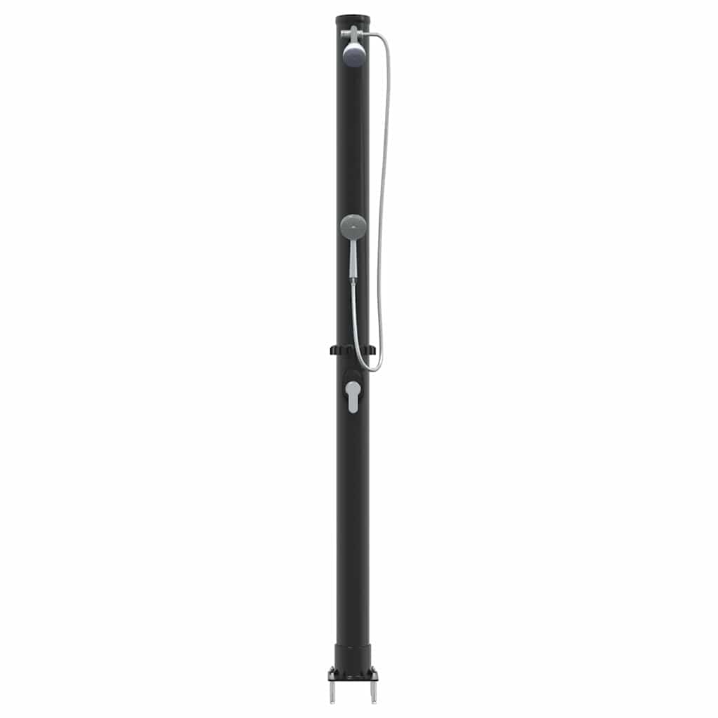 Buitenzonne-douche Zwart 217 cm PVC en Aluminium