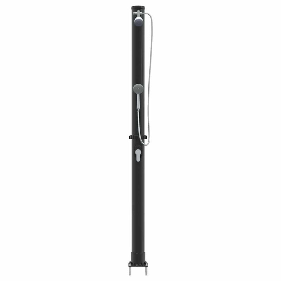 Buitenzonne-douche Zwart 217 cm PVC en Aluminium