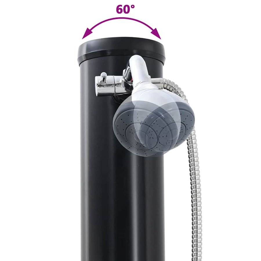 Buitenzonne-douche Zwart 217 cm PVC en Aluminium