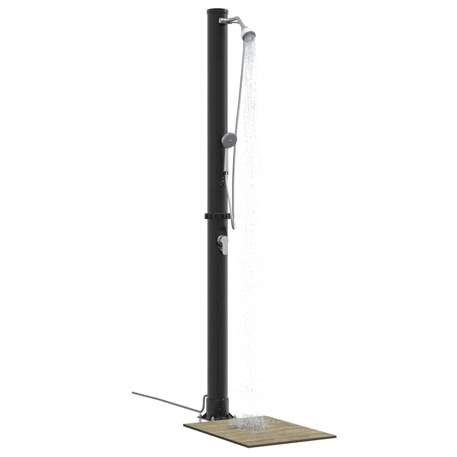 Buitenzonne-douche Zwart 217 cm PVC en Aluminium