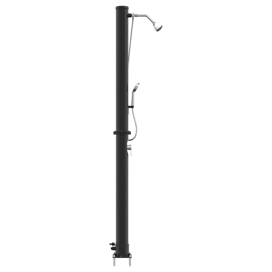 Buitenzonne-douche Zwart 217 cm PVC en Aluminium