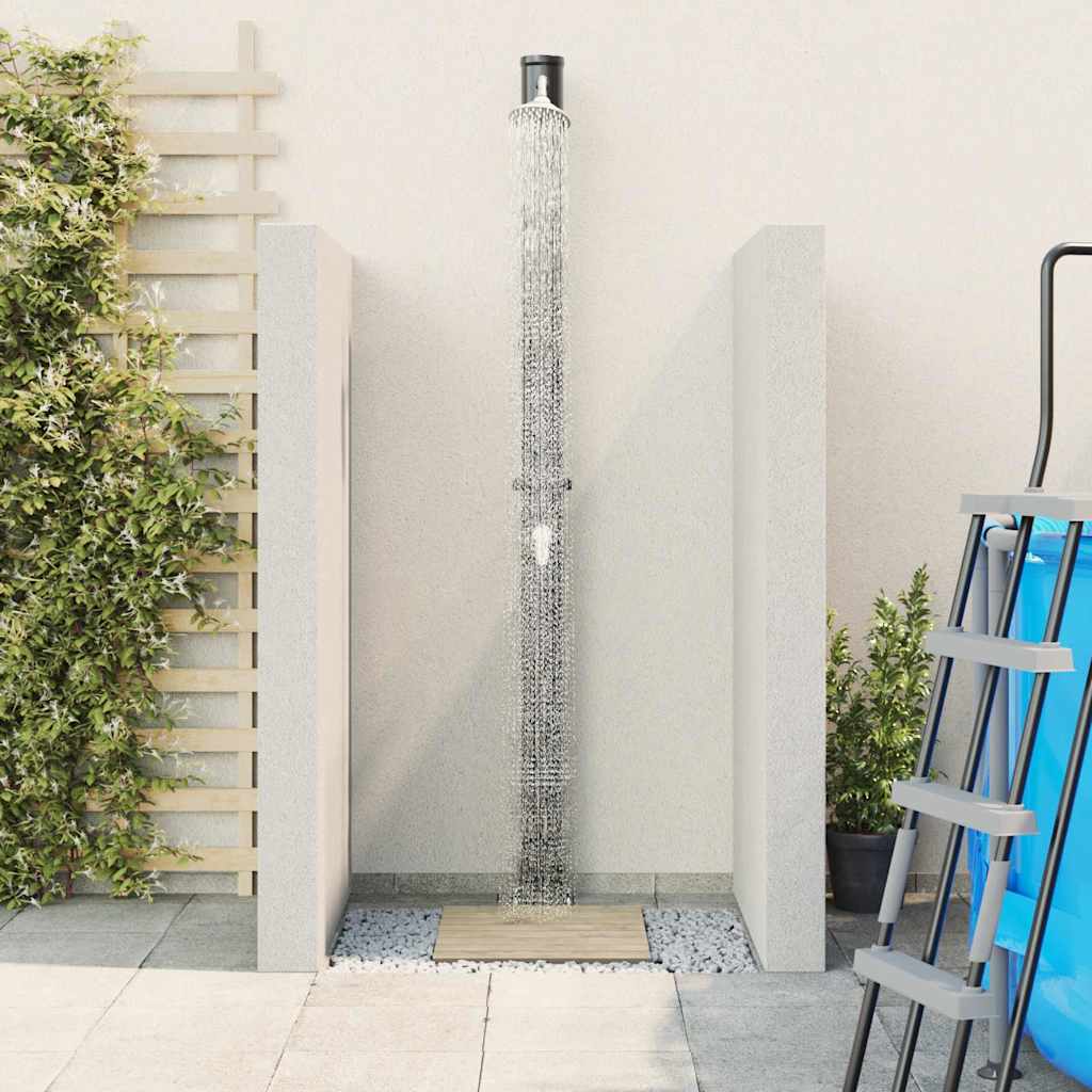 Buitenzonne-douche Zwart 217 cm PVC en Aluminium