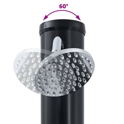 Buitenzonne-douche Zwart 217 cm PVC en Aluminium