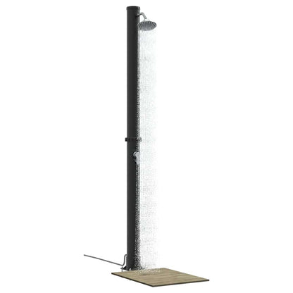 Buitenzonne-douche Zwart 217 cm PVC en Aluminium