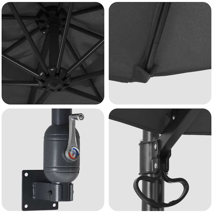 Tuinparasol Antraciet 248 x 248 x 148 cm Polyester en staal