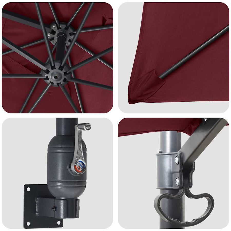 Tuinparasol Bordeaux Rood 248,5 x 247,5 x 160 cm