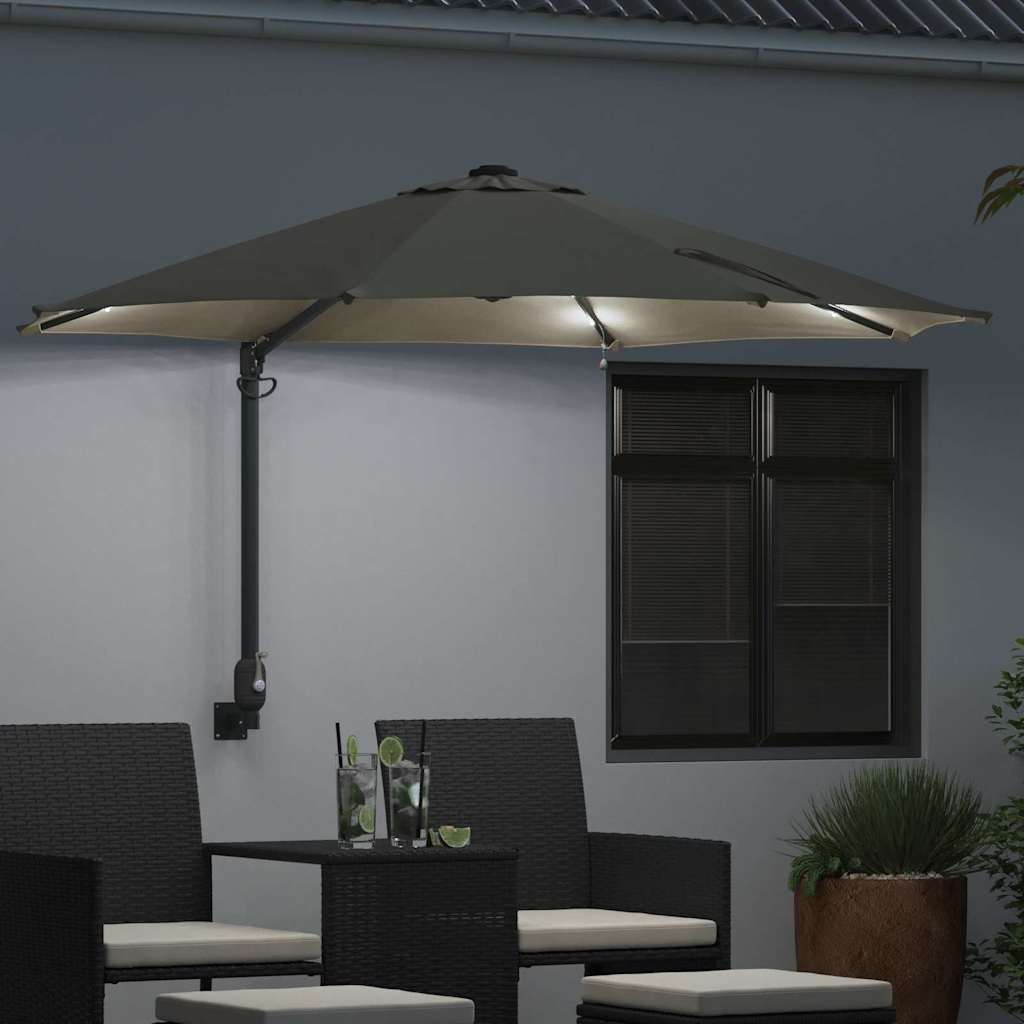 Tuinparasol Zand 248 x 248 x 148 cm Polyester en staal