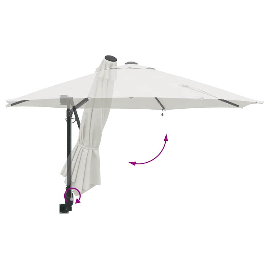 Tuinparasol Zand 248 x 248 x 148 cm Polyester en staal