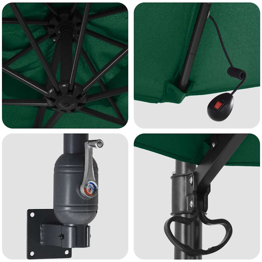 Tuinparasol Groen 248 x 248 x 148 cm Polyester en staal