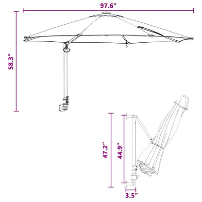 Tuinparasol Antraciet 248 x 248 x 148 cm Polyester en staal