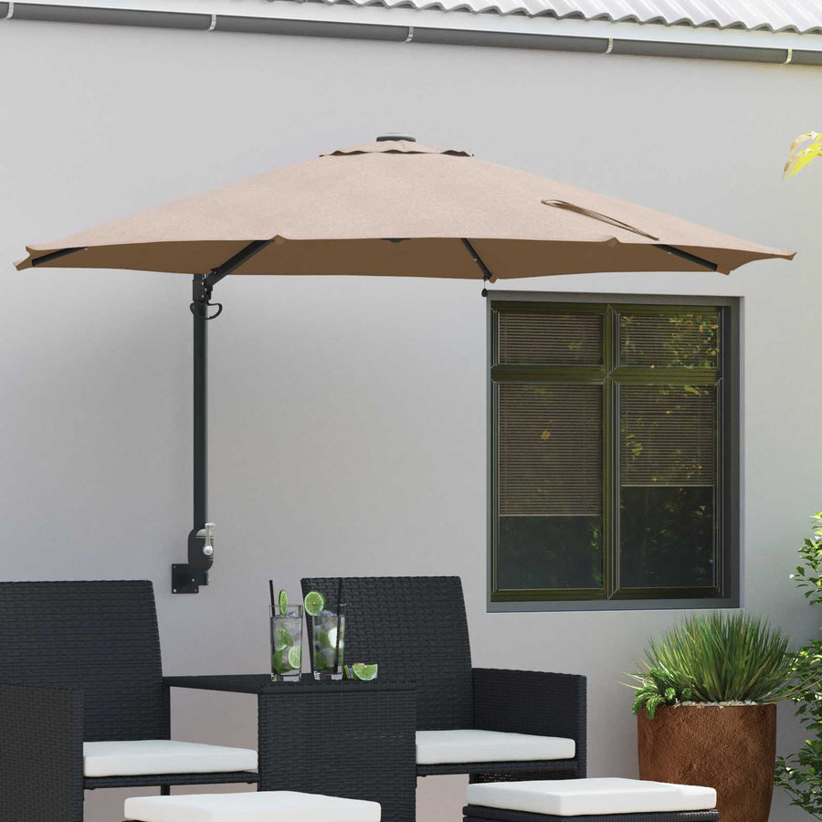 Tuinparasol 248 X 248 X 148 Cm Polyester En Staal Taupe