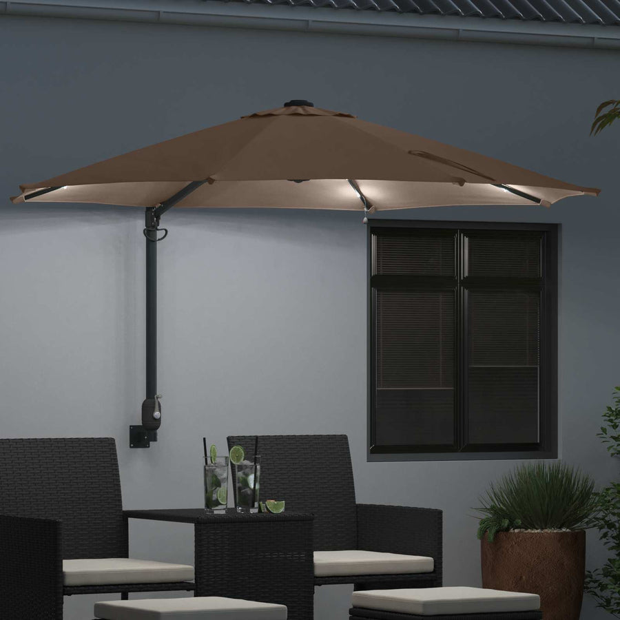 Tuinparasol 248 X 248 X 148 Cm Polyester En Staal Taupe