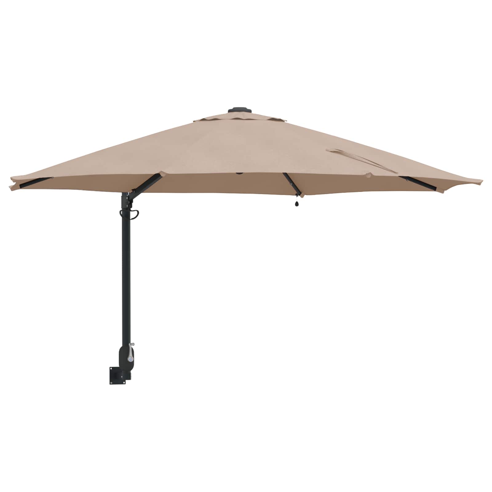 Tuinparasol 248 X 248 X 148 Cm Polyester En Staal Taupe