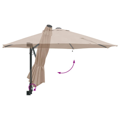 Tuinparasol 248 X 248 X 148 Cm Polyester En Staal Taupe