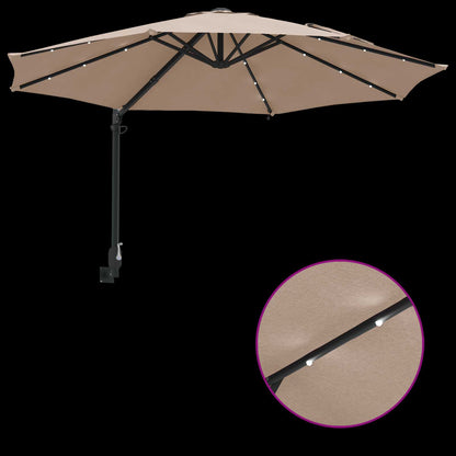 Tuinparasol 248 X 248 X 148 Cm Polyester En Staal Taupe