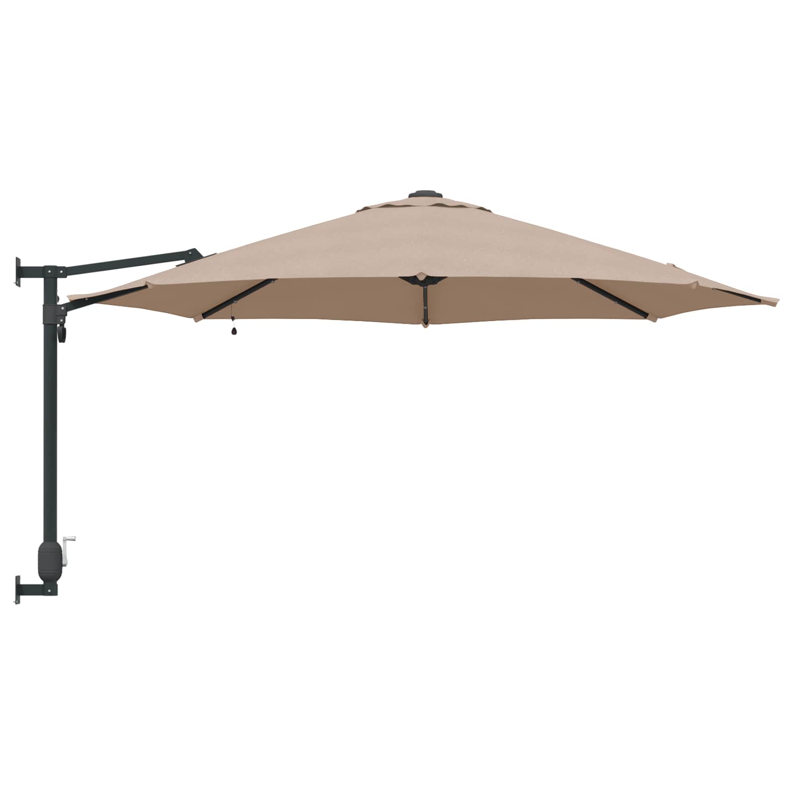 Tuinparasol 248 X 248 X 148 Cm Polyester En Staal Taupe