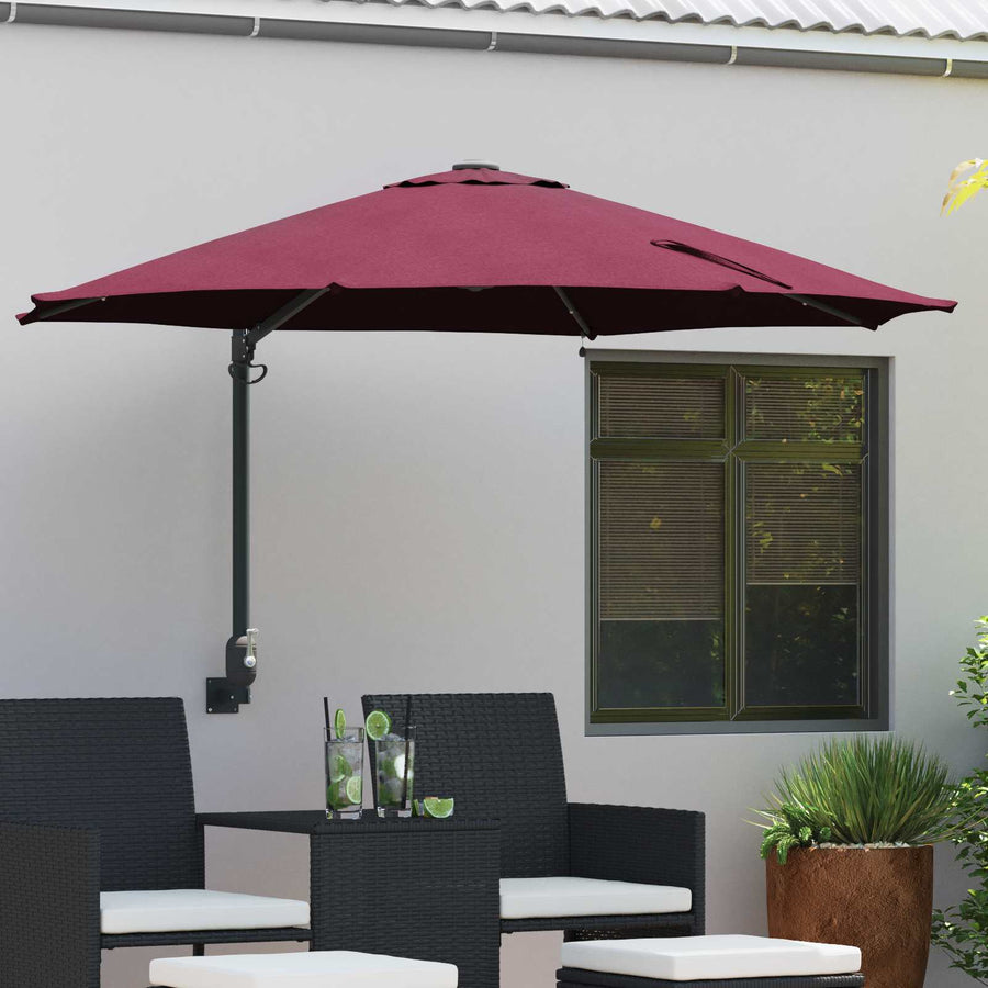 Tuinparasol Bordeaux Rood 248 X 248 X 148 Cm Polyester En Staal Bordeauxrood