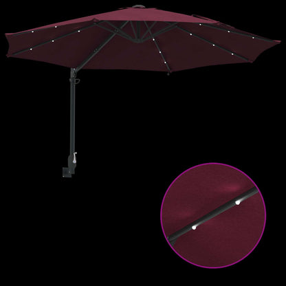 Tuinparasol Bordeaux Rood 248 X 248 X 148 Cm Polyester En Staal Bordeauxrood
