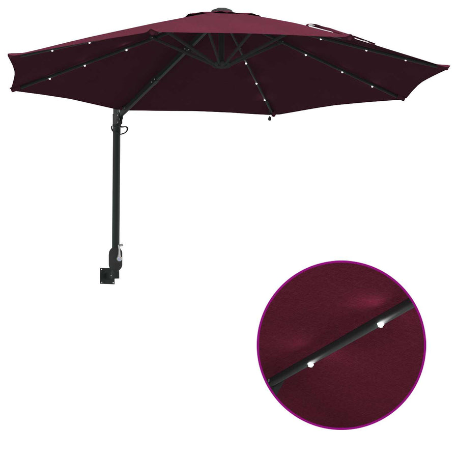 Tuinparasol Bordeaux Rood 248 X 248 X 148 Cm Polyester En Staal Bordeauxrood