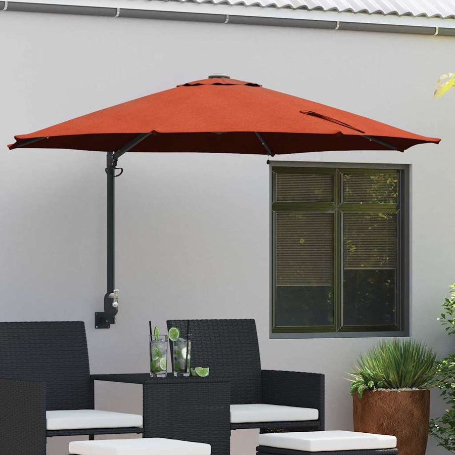 Tuinparasol Terracotta 248 x 248 x 148 cm Polyester en staal