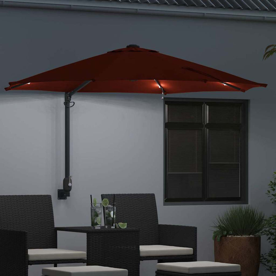 Tuinparasol Terracotta 248 x 248 x 148 cm Polyester en staal
