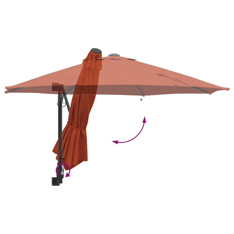 Tuinparasol Terracotta 248 x 248 x 148 cm Polyester en staal