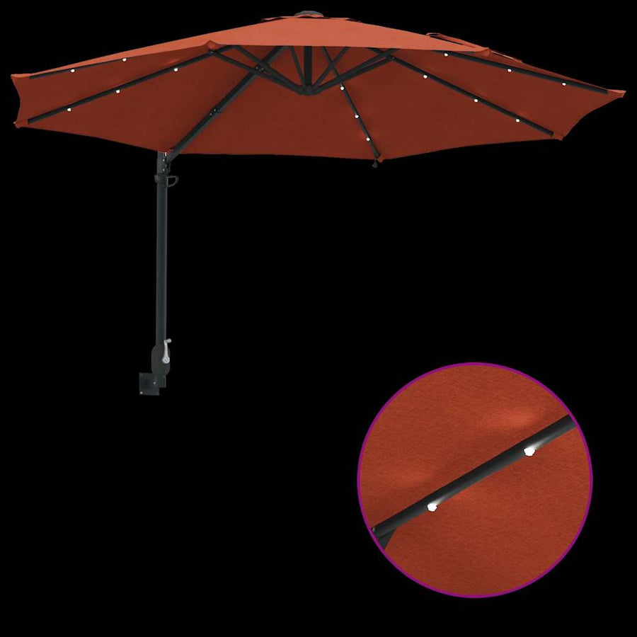 Tuinparasol Terracotta 248 x 248 x 148 cm Polyester en staal