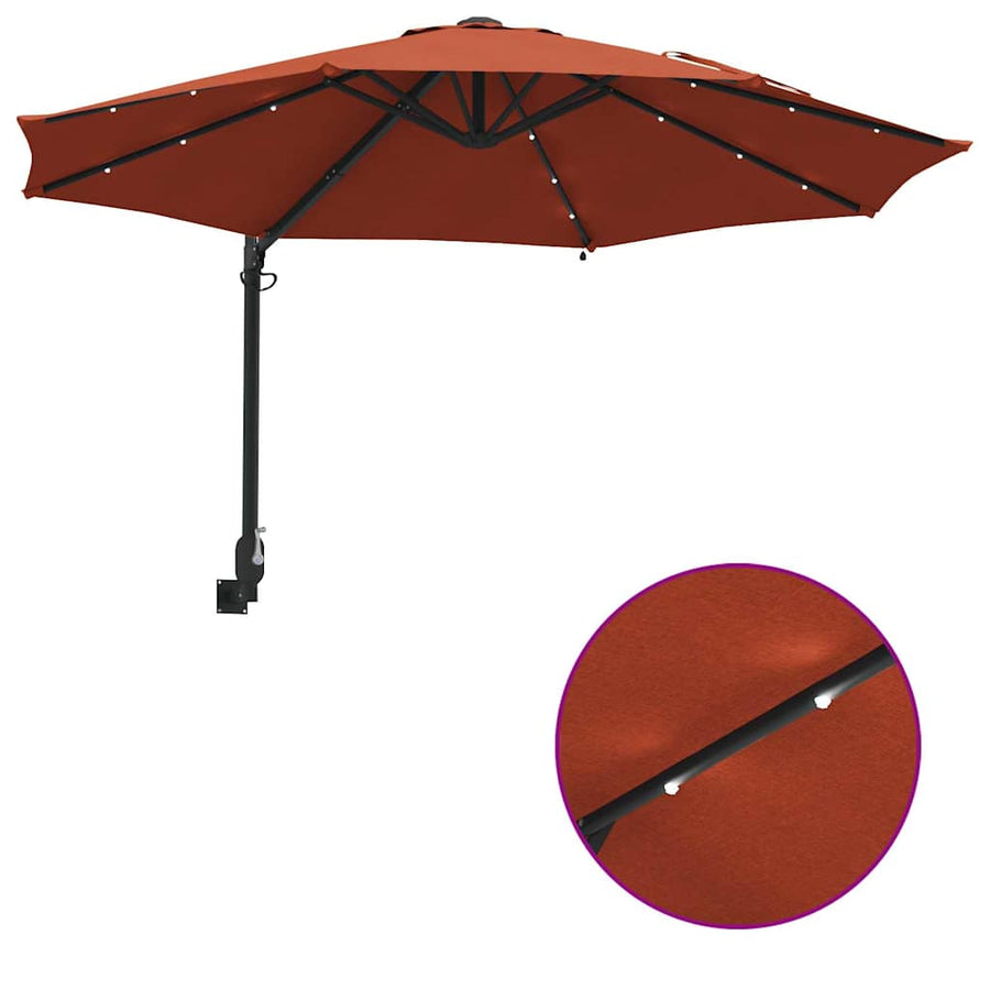Tuinparasol Terracotta 248 x 248 x 148 cm Polyester en staal