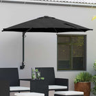 Garden Parasol Black 248 x 248 x 148 cm Polyester and steel