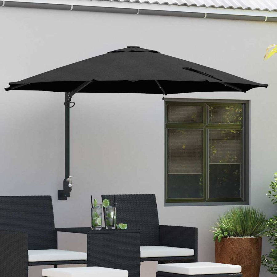 Tuinparasol Zwart 248 x 248 x 148 cm Polyester en staal