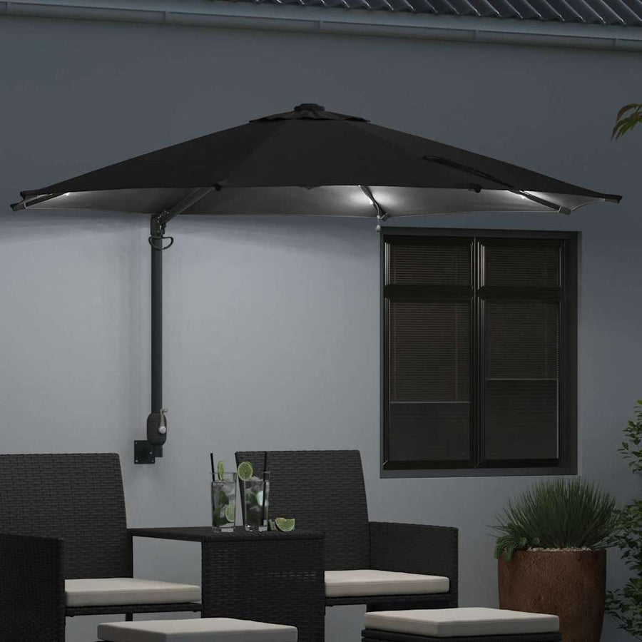 Tuinparasol Zwart 248 x 248 x 148 cm Polyester en staal
