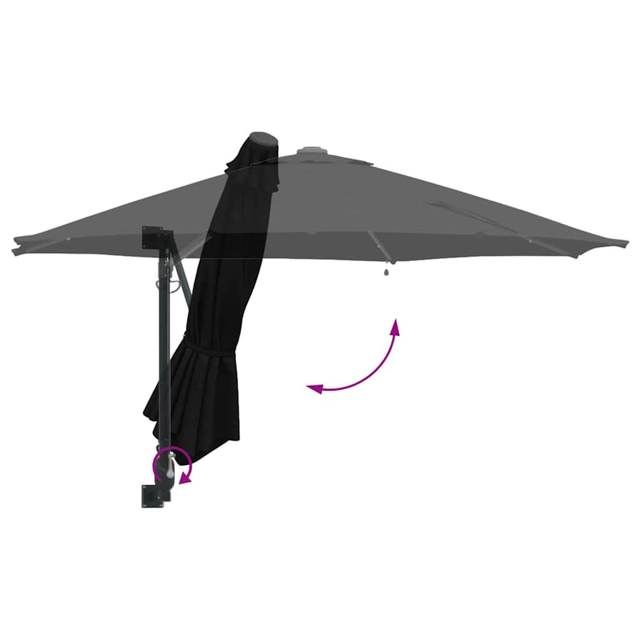 Tuinparasol Zwart 248 x 248 x 148 cm Polyester en staal
