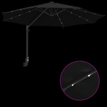 Tuinparasol Zwart 248 x 248 x 148 cm Polyester en staal