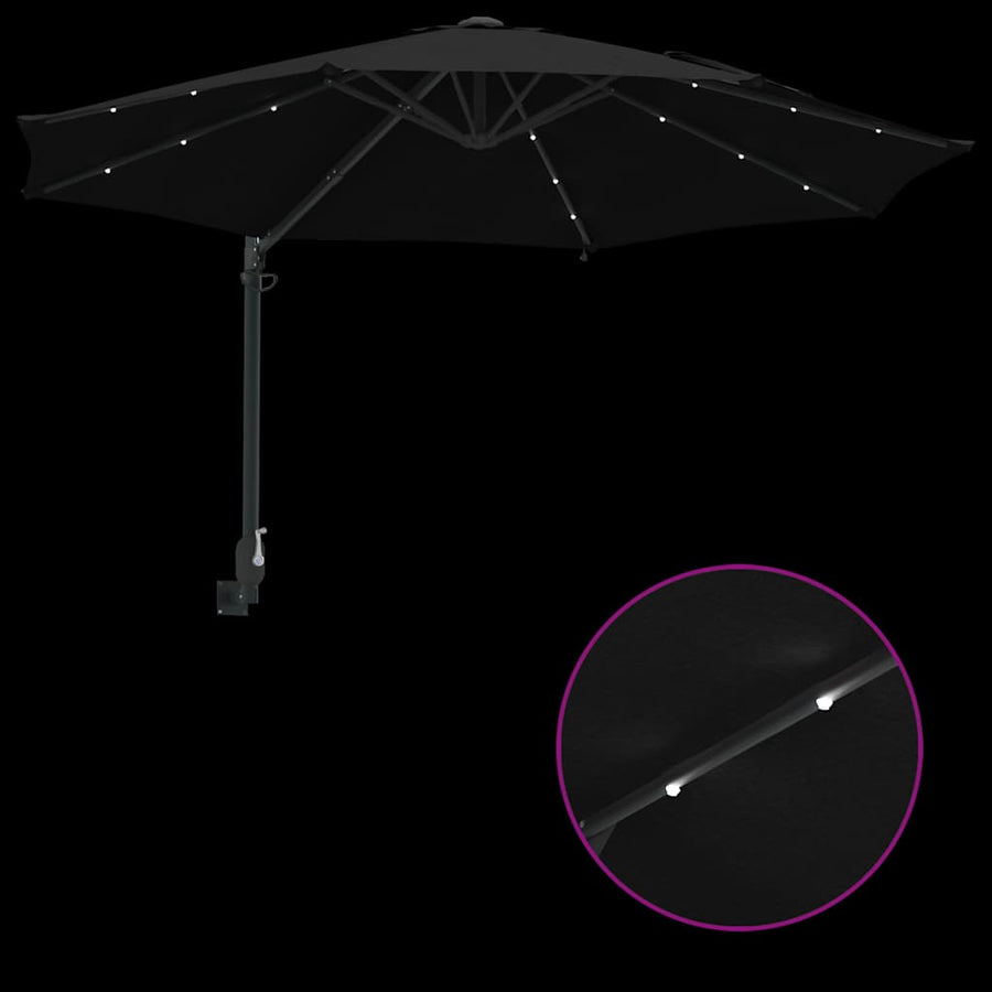Tuinparasol Zwart 248 x 248 x 148 cm Polyester en staal