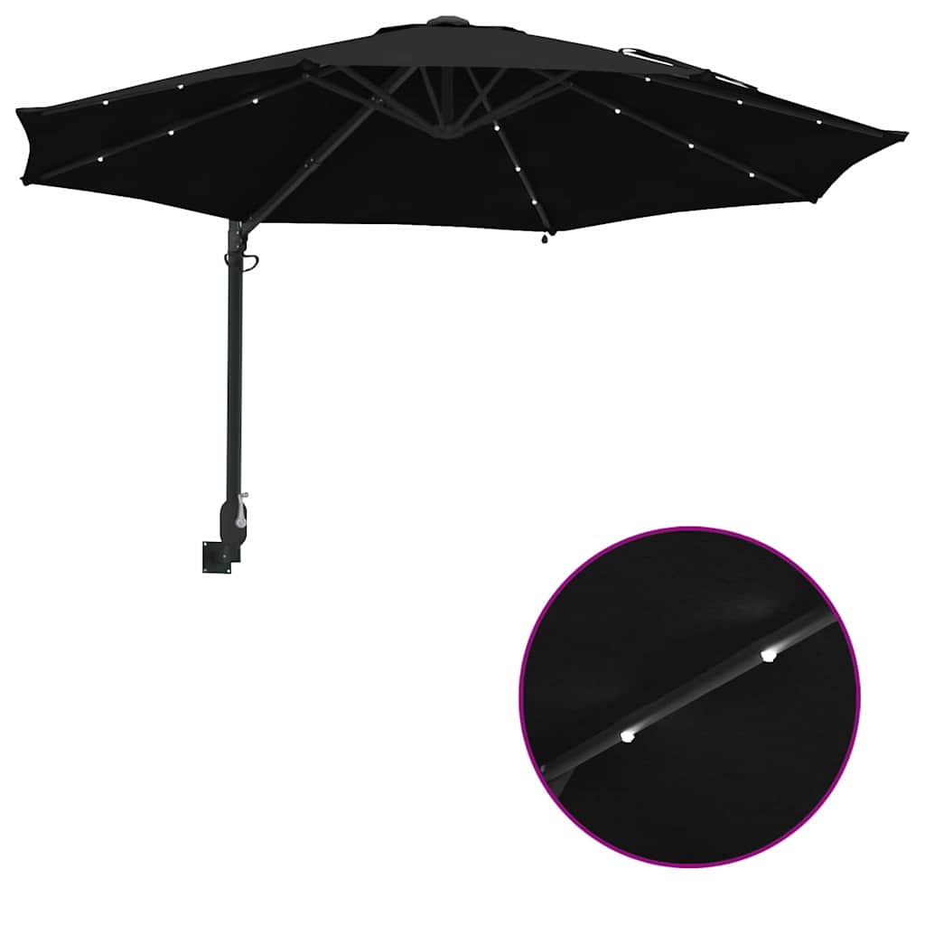Tuinparasol Zwart 248 x 248 x 148 cm Polyester en staal