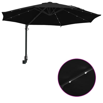 Tuinparasol Zwart 248 x 248 x 148 cm Polyester en staal
