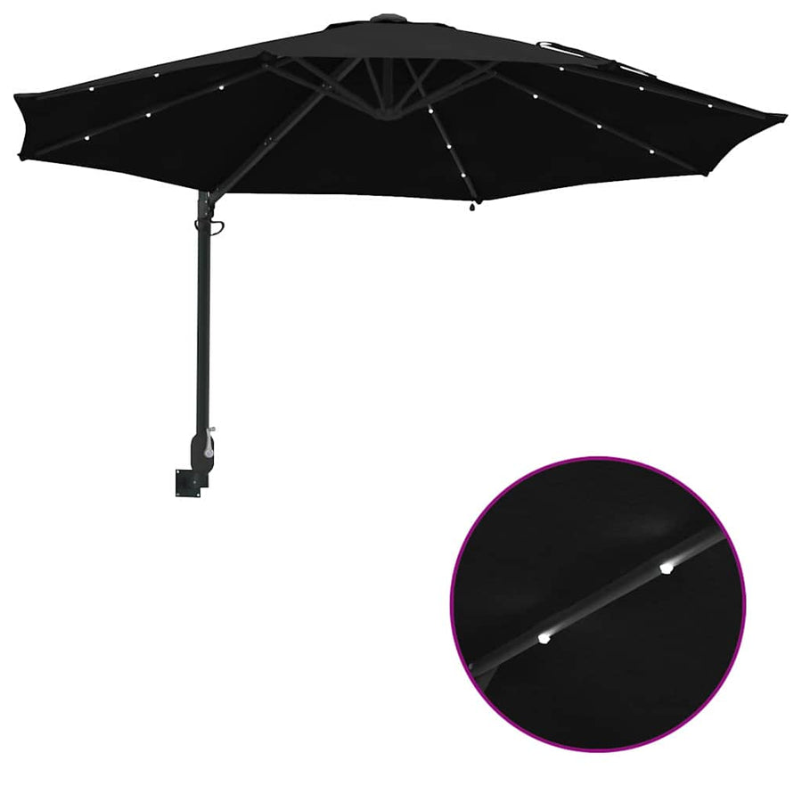 Tuinparasol Zwart 248 x 248 x 148 cm Polyester en staal