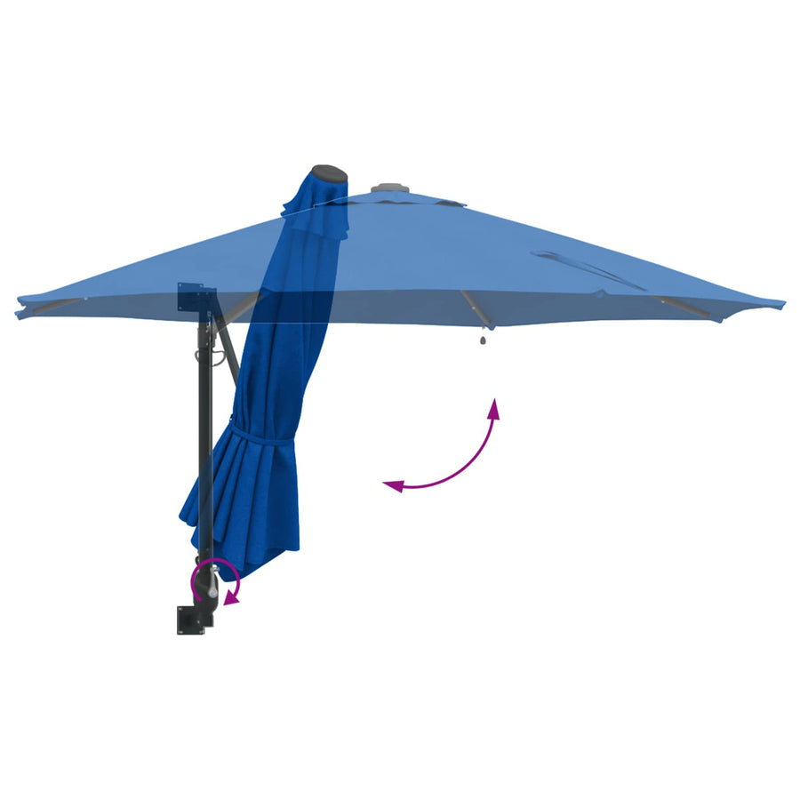 Tuinparasol Azurblauw 248 X 248 X 148 Cm Polyester En Staal azuurblauw