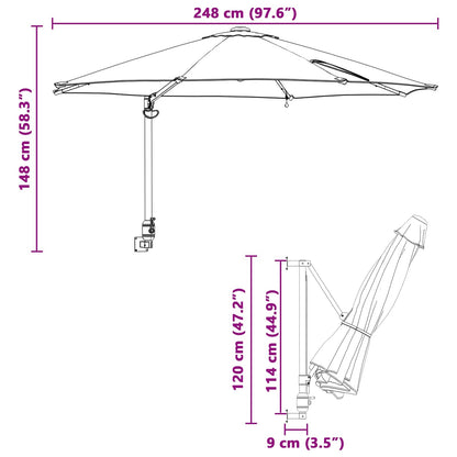 Tuinparasol Azurblauw 248 X 248 X 148 Cm Polyester En Staal azuurblauw