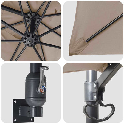Tuinparasol Taupe 248.5 x 247.5 x 160 cm Stof