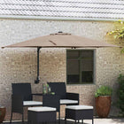 Tuinparasol taupe 248x247x160 cm polyester staal