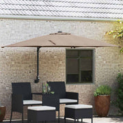 Tuinparasol taupe 248x247x160 cm polyester staal