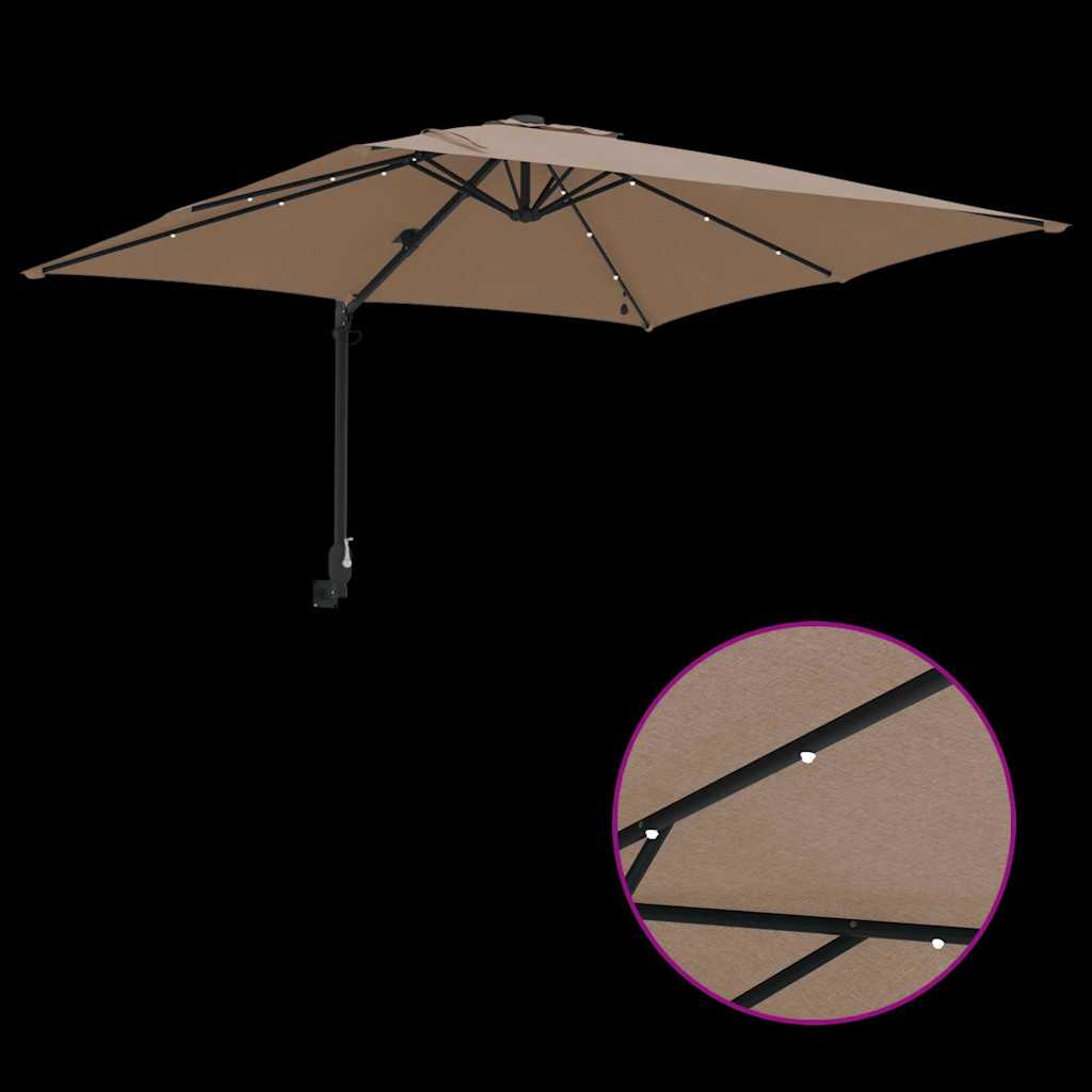 Tuinparasol Taupe 248.5 x 247.5 x 160 cm Stof