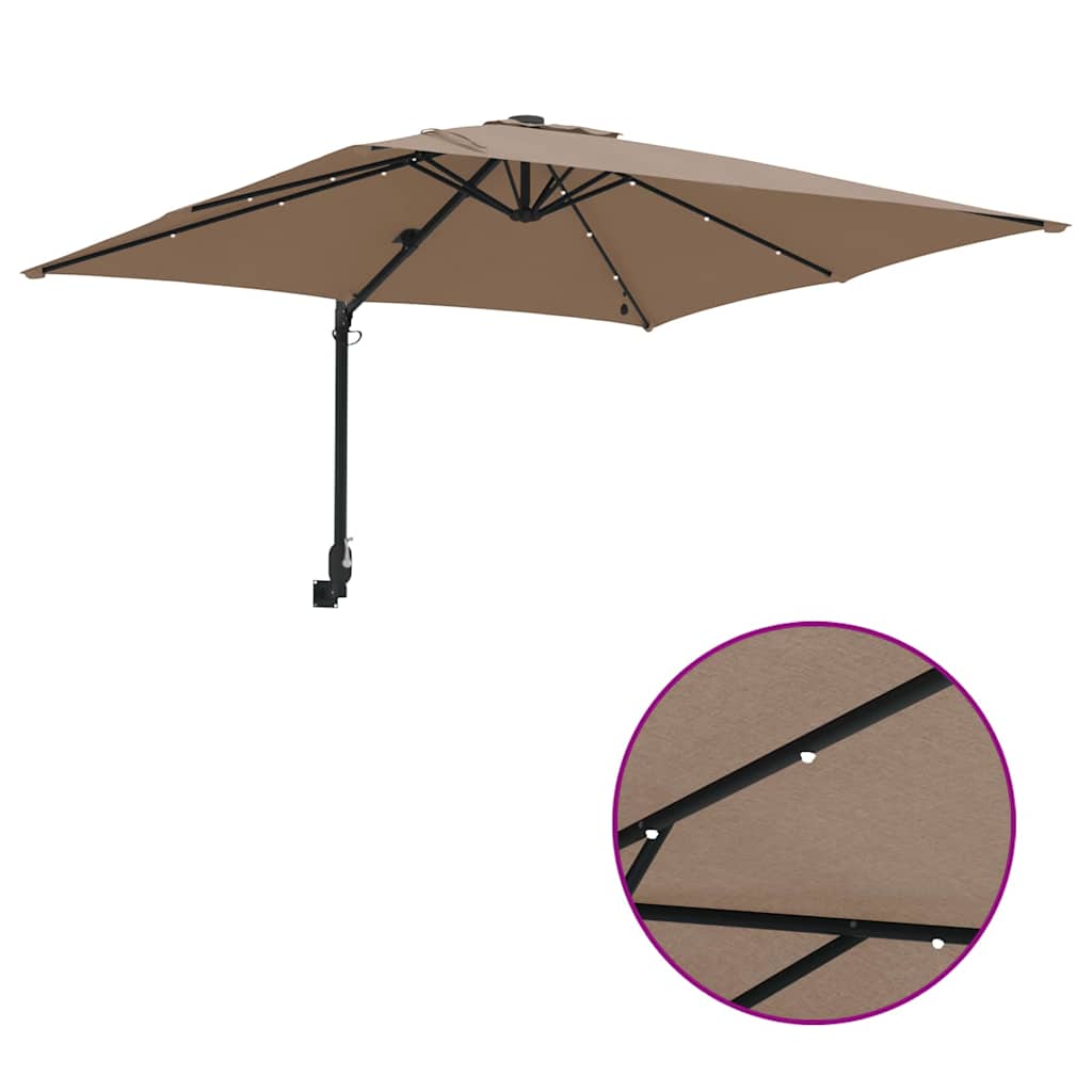 Tuinparasol Taupe 248.5 x 247.5 x 160 cm Stof
