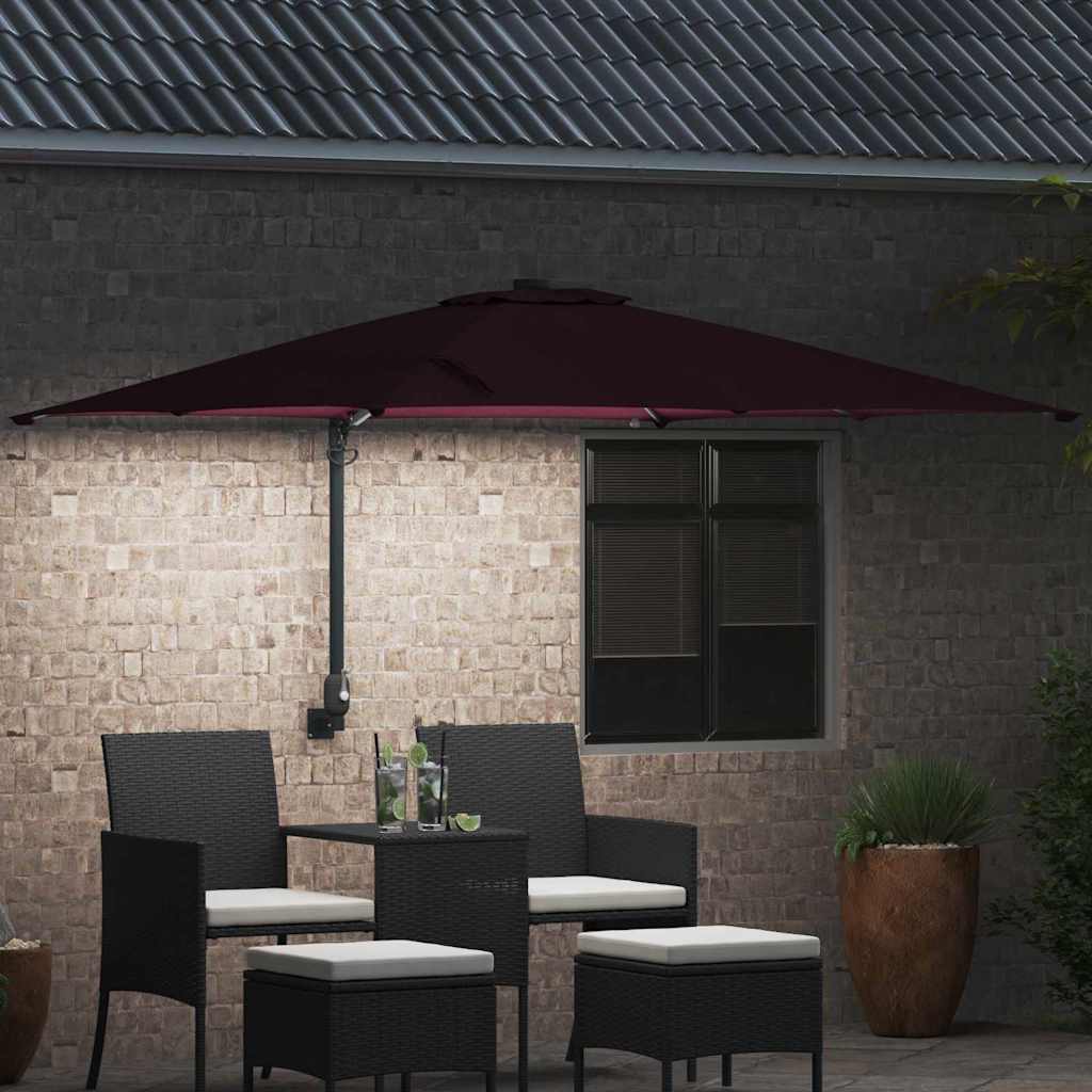 Tuinparasol Bordeauxrood 248.5 x 247.5 x 160 cm Stof