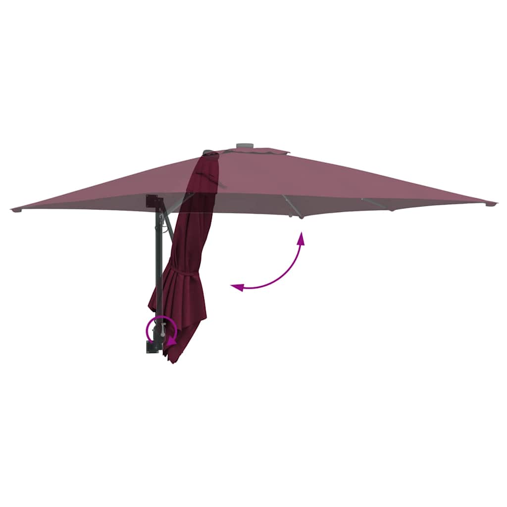 Tuinparasol Bordeauxrood 248.5 x 247.5 x 160 cm Stof