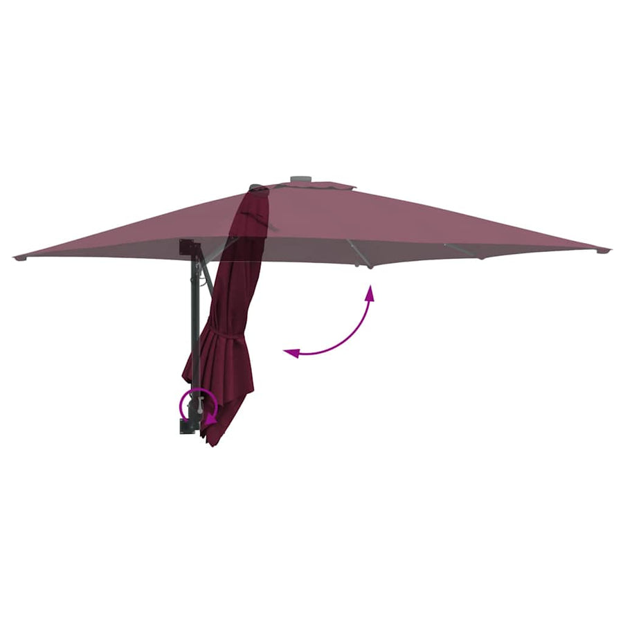 Tuinparasol Bordeauxrood 248.5 x 247.5 x 160 cm Stof