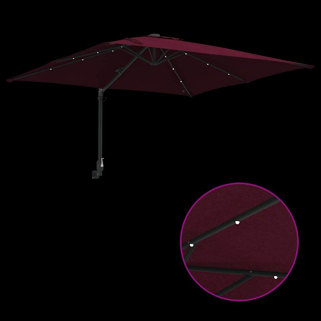 Tuinparasol Bordeauxrood 248.5 x 247.5 x 160 cm Stof