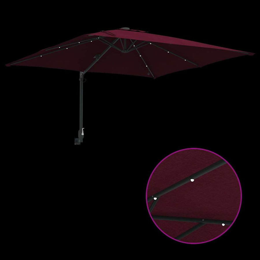 Tuinparasol Bordeauxrood 248.5 x 247.5 x 160 cm Stof